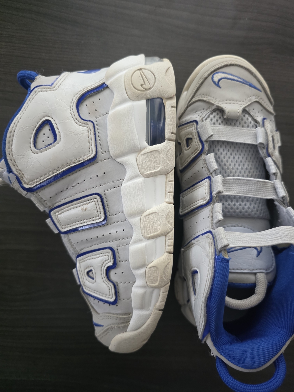 Nike Air More UpTempo Kids Summit White Racer Blue Sz 13.5y FN4858-100